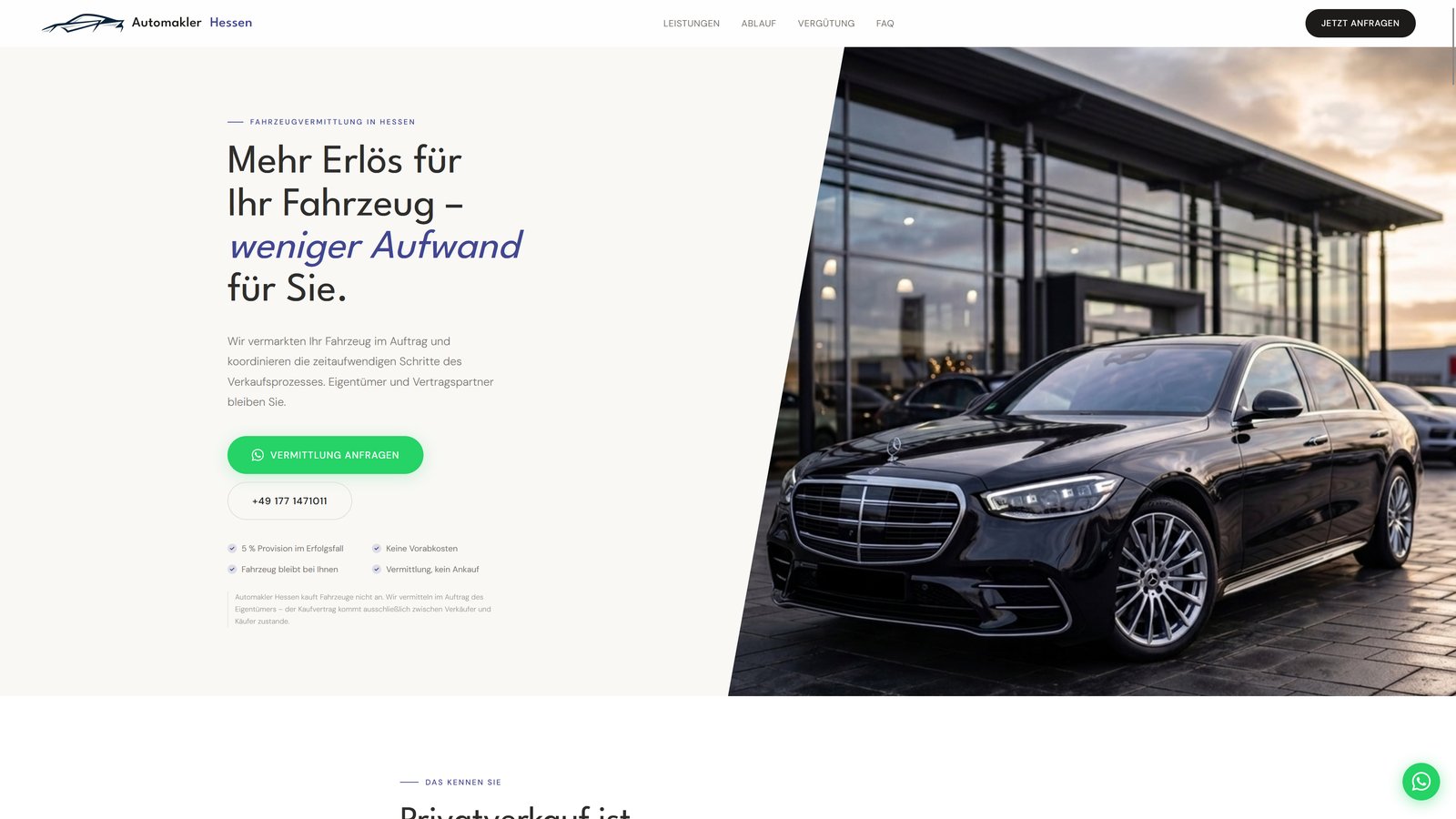Automakler Hessen — Startseite Screenshot